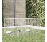 Tidyard Lapin avec 2 panneaux, Cage pour lapins, Clôture pour lapins, Clôture, Clôture, Clôture pour animaux de compagnie, lapins, chiens, chats, 110 x 79 x 54 cm, fer galvanisé