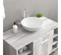 Tidyard Lavabo Blanc 28x28x10 cm Céramique, Évier de Comptoir, Vasque à Poser, Lavabo de Salle de Bain pour Toilette, WC d'invités