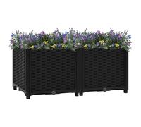 Tidyard Lit surélevé 80x40x38 cm Polypropylène Bac de Plantation pour Cultiver Fleurs, Herbes, Plantes, Extérieur Jardinière Potager pour Terrasse Balcon Style D