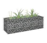 Tidyard Lit Surélevé à Gabion Acier Galvanisé, Idéal pour Créer Une Bordure Solide et Elégante pour Un Parterre de Fleurs/de Plantes dans Le Jardin/la Terrasse, 90x30x30 cm