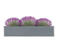 Tidyard Lit Surélevé de Jardin Acier Galvanis, Fournir Suffisamment d'Espace pour Plantes, Légumes, Herbes et Fleurs, Idéal pour la Decoraiton de Jardins/Balcons/Patios, 320x40x45 cm Gris