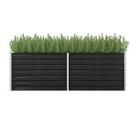 Tidyard Lit Surélevé de Jardin Acier Galvanisé, Résistante aux Intempéries, Idéal pour la Décoration du Jardin/Balcon/Patio, Anthracite 240x80x77 cm