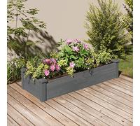 Tidyard Lit Surélevé de Jardin Doublure 120x45x25 cm Bois Massif Sapin Bac de Plantation pour Cultiver Fleurs, Herbes, Plantes, Extérieur Jardinière Potager pour Terrasse et Balcon Style A
