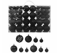 Tidyard Lot de 100 boules de Noël - Décoration de Noël - Noir