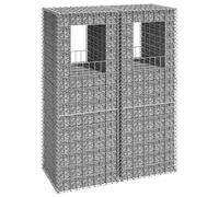 Tidyard Lot de 2 corbeilles de gabion en fer avec couvertures, en acier galvanisé, 50 x 50 x 140 cm