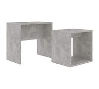 Tidyard Lot de 2 tables, tables de salon, modernes, superposables, en panneaux de particules, gris ciment, tables latérales modernes, tables basses de café modernes, tables basses pour canapé modernes