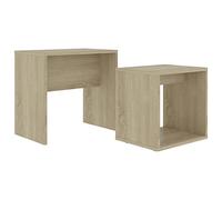 Tidyard Lot de 2 tables, tables de salon, modernes, superposables, en panneaux de particules, tables latérales modernes, chênes Sonoma, tables à café modernes, tables basses pour canapé modernes