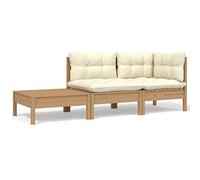 Tidyard Lot de 3 canapés à palettes, de jardin, pour extérieur, en bois massif, avec coussins, salon de jardin, salon d'extérieur, canapé modulaire, canapé avec péninsule, canapé 2 places, canapé 3