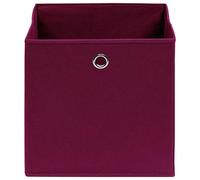Tidyard Lot de 4 paniers pliables, boîte de rangement, pour jouets, vêtements, PVD, livres, aliments, draps, et art. Lot de 28 x 28 x 28 cm rouge foncé