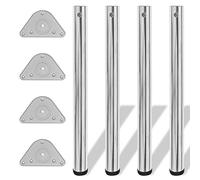 Tidyard Lot de 4 pieds de table réglables pour table de cuisine, tables de travail, bureaux, pieds réglables pour table, hauteur réglable chromées 710 mm