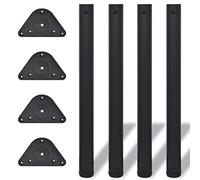 Tidyard Lot de 4 pieds réglables pour table de cuisine, table de travail, bureau, pieds réglables pour table, hauteur réglable noir 710 mm