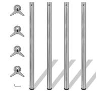 Tidyard Lot de 4 pieds réglables pour table de cuisine, table de travail, bureau, pieds réglables pour table, hauteur réglable, nickel brossé, 1100 mm