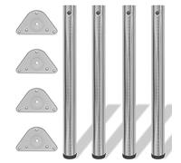 Tidyard Lot de 4 pieds réglables pour table de cuisine, table de travail, bureau, pieds réglables pour table, hauteur réglable, nickel brossé, 710 mm