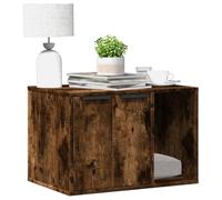 Tidyard Meuble de bac à litière pour Chat chêne fumé Bois d'ingénierie, Maison de Toilettes Cache-litière, Table d’Appoint Meubles Cachés Bac à Litière Niche pour Chat, Salon, Chambre Style A