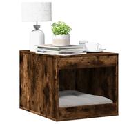 Tidyard Meuble de bac à litière pour Chat chêne fumé Bois d'ingénierie, Maison de Toilettes Cache-litière, Table d’Appoint Meubles Cachés Bac à Litière Niche pour Chat, Salon, Chambre Style C