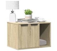 Tidyard Meuble de bac à litière pour Chat chêne Sonoma Bois ingénierie, Maison de Toilettes Cache-litière, Table d’Appoint Meubles Cachés Bac à Litière Niche pour Chat, Salon, Chambre Style A