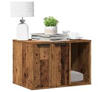 Tidyard Meuble de bac à litière pour Chat Vieux Bois Bois d'ingénierie, Maison de Toilettes Cache-litière, Table d’Appoint Meubles Cachés Bac à Litière Niche pour Chat, Salon, Chambre Style A