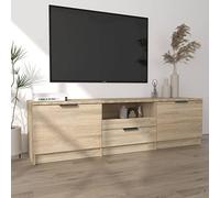 Tidyard Meuble TV Armoire Stéréo Meuble de Télévision Banc TV de Salon, Meuble Television Bois Chêne Sonoma 140x35x40 cm Bois d'ingénierie