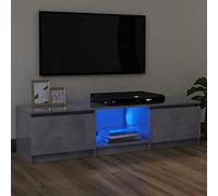 Tidyard Meuble TV avec lumières LED Gris béton 120x30x35,5 cm
