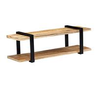 Tidyard Meuble TV/Meuble télé/Table Basse/Buffet en Bois de Manguier Massif Style Industriel 130 x 40 x 40 cm