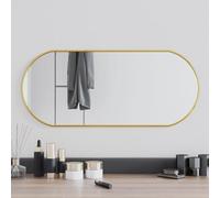 Tidyard Miroir Mural Doré 70x30 cm Ovale Montage Mural Miroir, Miroir Cosmétiques de Vanité Muraux pour Salle de Bain, Salon, Chambre, Dressing, Couloir, Mur Entrée