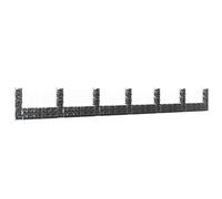 Tidyard Panier gabion en forme de U avec 2 poteaux en fer, 740 x 20 x 100 cm, gabion décoratif pour jardinage, aménagement paysager, confidentialité