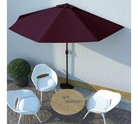 Tidyard Parasol de Balcon Parasol de Jardin Demi Mât en Aluminium Bordeaux 300x150x253 cm