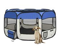 Tidyard Parc Pliable pour Chien avec Sac de Transport, Parc à Chiots Chien Grand Pliable, Enclos Pliable Grand Parc pour Animaux Bleu 125x125x61cm