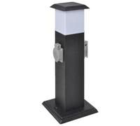 Tidyard Pilier avec Lampe pour Prise de Jardin Noir