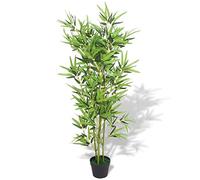 Tidyard Plante Artificielle avec Pot Bambou 120 cm Vert - Idéal pour la Décoration de la Maison/Bureau - Belle et Durable