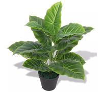 Tidyard Plante Artificielle avec Pot Taro 45 cm Vert - Idéal pour la Décoration de la Maison/Bureau - Belle et Durable