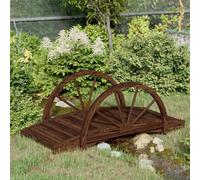 Tidyard Pont de Jardin avec Demi-Roue 99x50x38 cm Bois de Sapin Massif pour Extérieur