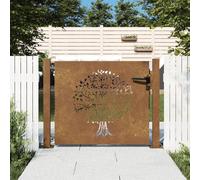 Tidyard Portail de Jardin 105x80 cm Acier corten Conception de l'arbre, Portillon de Jardin, Porte de Jardin, Porte de Clôture Décorative pour Exterieur Style B