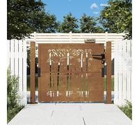 Tidyard Portail de Jardin 105x80 cm Acier corten Design de Bambou, Portillon de Jardin, Porte de Jardin Porte de Clôture Décorative pour Exterieur