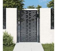 Tidyard Portail de Jardin Anthracite 105x155 cm Conception de carré, Portillon de Jardin, Porte de Jardin, Porte de Clôture Décorative pour Exterieur