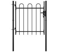 Tidyard Portail Simple avec Haut Arrondi 100 x 75 cm, Portillon de Jardin, Porte de Jardin, Porte de Clôture Décorative pour Exterieur
