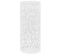 Tidyard Porte-Parapluie en Acier Durable - avec Bac d'Égouttement Amovible en Plastique - Blanc Design Feuilles
