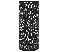 Tidyard Porte-Parapluie en Acier Durable - avec Bac d'Égouttement Amovible en Plastique - Noir Design Feuilles