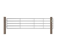 Tidyard Portillon à 5 Barres Acier (150-400) x90 cm Argenté, Portillon de Jardin, Porte de Jardin, Porte de Clôture Décorative pour Exterieur