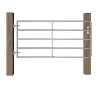 Tidyard Portillon à 5 Barres/Portillon de Jardin (95-170) x90 cm en Acier Argenté