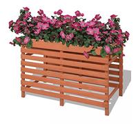 Tidyard Jardinière d'Extérieur en Bois Solide et Durable Style Naturel 100 x 50 x 71 cm