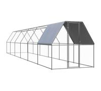 Tidyard Poulailler d'extérieur 2x12x2 m Acier galvanisé, Enclos Extérieur pour Animaux, Poulailler pour Petits Animaux, Lapins, Animaux de Cage de Volaille Enclos-A