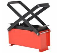 Tidyard Presse à Papier de Recyclage Acier 34x14x14 cm Noir et Rouge