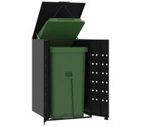 Tidyard Rangement à roulettes pour poubelles pour bac Unique Noir Acier, Poubelle Cache Conteneur pour Jardin, Pelouse, Terrasse, Extérieur