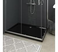 Tidyard Receveur de douche en ABS rectangulaire noir 80 x 120 cm