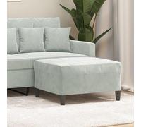 Tidyard Repose-Pied Gris Clair 70x55x41 cm Velours, Pouf Repose-Pied, Coffre de Rangement Petit Siège Ottoman, Tabouret Bas pour Canapé, Chambre, Salon, Entrée