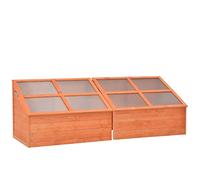 Tidyard Serre de Jardin en Bois et Panneau de PC Durable et Solide Style Naturel 180 x 57 x 62 cm