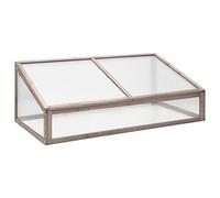 Tidyard Serre, serre d'extérieur, serre pour plantes, légumes, herbes et fleurs, mini serre de jardin en bois, boîte de plantes, pépinière, protection des plantes, 2 toits, gris 110 x 58,5 x 39 cm