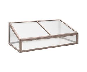 Tidyard Serre, serre d'extérieur, serre pour plantes, légumes, herbes et fleurs, mini serre de jardin en bois, boîte de plantes, pépinière, protection des plantes, 2 toits, gris 110 x 58,5 x 39 cm