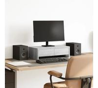 Tidyard Support de Moniteur avec tiroirs Sonoma Gris Bois d'ingénierie, Support de Moniteur, Rehausseur d'écran de Bureau Meuble TV de Moniteur pour Ordinateur, TV, Imprimante Style A